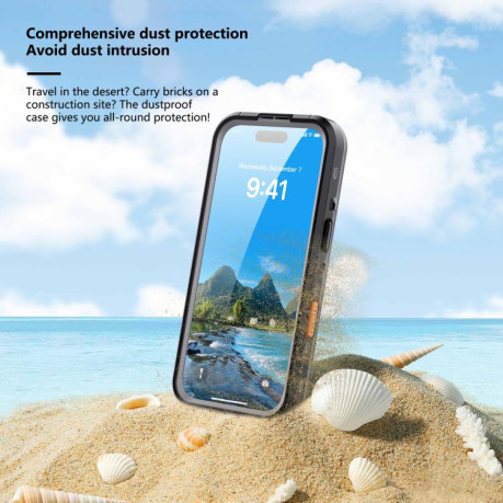Противоударный чехол RedPepper IP68 Waterproof MagSafe для iPhone 17 Pro - серый
