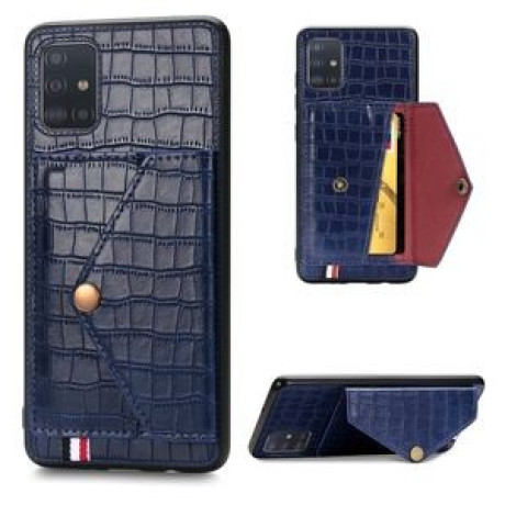 Чехол Crocodile Pattern Shatter-resistant на Samsung Galaxy A51/ M40s -синий