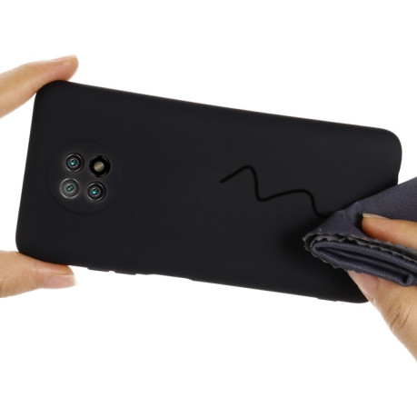Силиконовый чехол Solid Color Liquid Silicone на Xiaomi Redmi Note 9T - черный