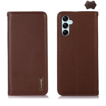 Шкіряний чохол-книжка KHAZNEH Nappa Top Layer для Samsung Galaxy A55 5G - коричневий
