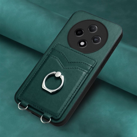 Чохол протиударний R20 Ring Card Holder для OPPO A3 Pro 5G - зелений