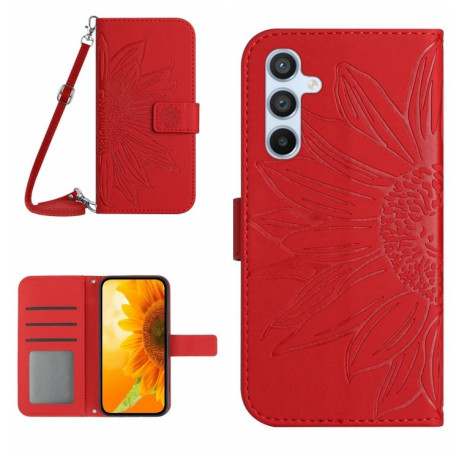 Чехол-книжка Skin Feel Sun Flower для Samsung Galaxy A56 5G - красный