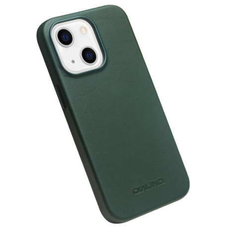 Шкіряний чохол QIALINO Nappa Leather Case (з MagSafe Support) для iPhone 14/13 - зелений