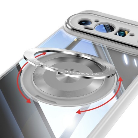 Протиударний чохол 360 Holder Magsafe Acrylic Hybrid для Google Pixel 9 Pro XL - сірий