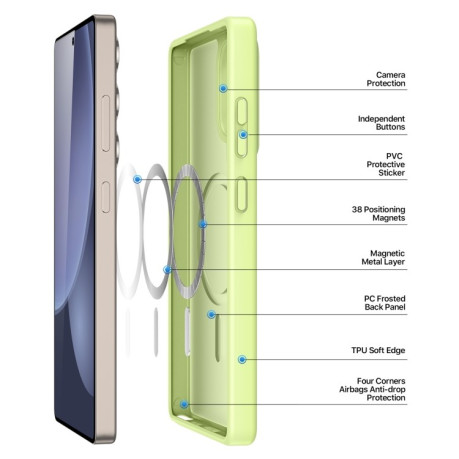 Чехол DUX DUCIS Yind Series MagSafe TPU Hybrid PC на Samsung Galaxy S25 Ultra 5G - зеленый