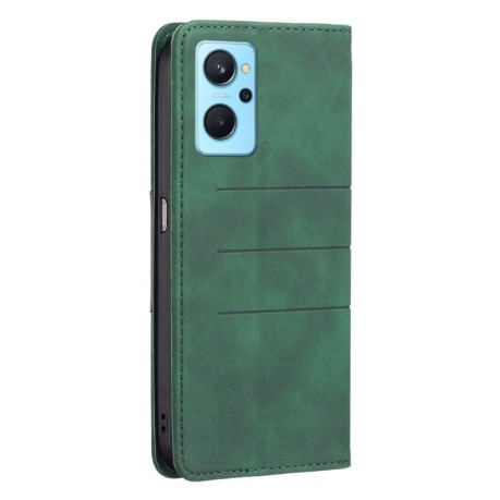Чехол-книжка Magnetic Splicing для Realme 9i/OPPO A76/A96 - зеленый