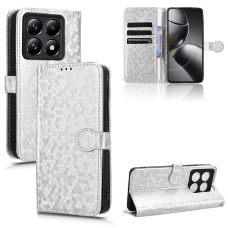 Чохол-книжка Honeycomb Dot для Xiaomi 14T - сріблястий