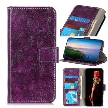 Чехол-книжка Magnetic Retro Crazy Horse Texture на Samsung Galaxy A02 - фиолетовый