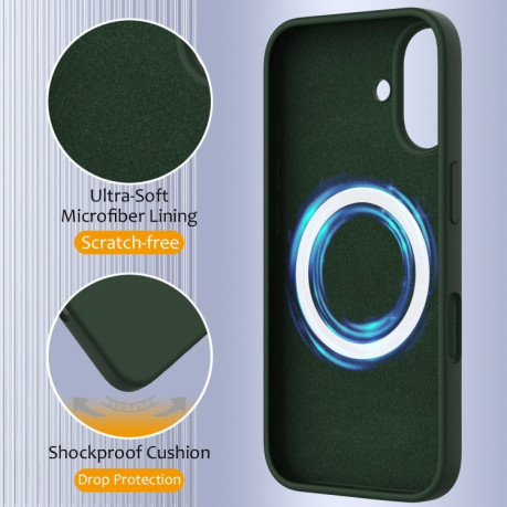 Силиконовый чехол Shockproof Silicone Magsafe для iPhone 16 Plus - зеленый