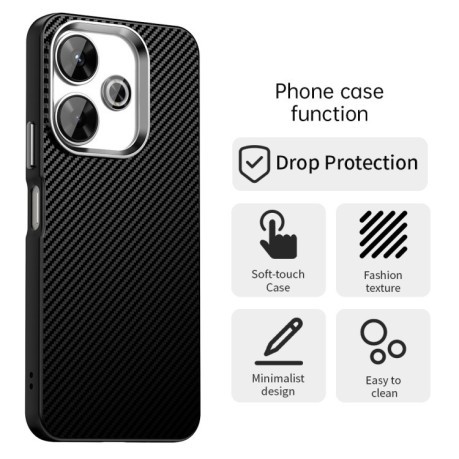 Ударозахисний чохол HMC Carbon Fiber Series IMD на Xiaomi Poco M6 4G - чорний