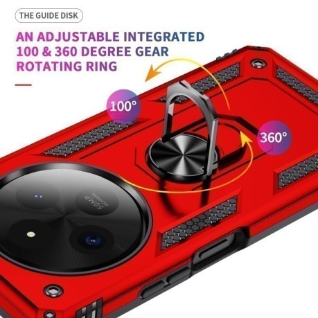 Противоударный чехол HMC 360 Degree Rotating Holder на Xiaomi Redmi 14C 4G/Poco C75/Redmi A4 5G - красный