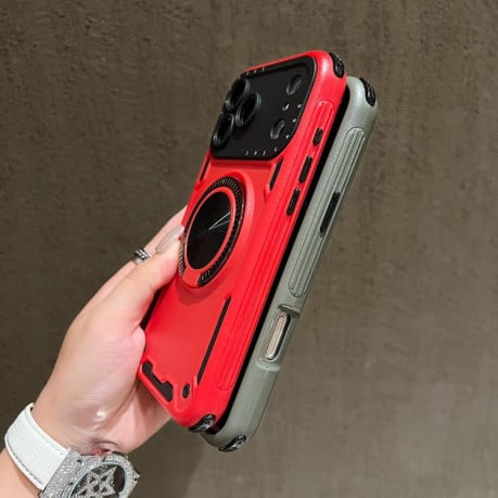 Противоударный чехол Three-core с подстаавкой 360 Rotation Magnetic на iPhone 17 Pro - красный