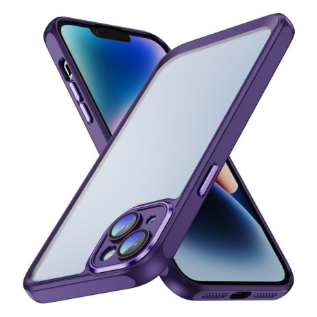 Противоударный чехол Frosted Lens  для iPhone 15 - фиолетовый