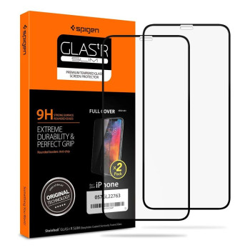 Комплект 3d защитное стекло Spigen Glass Fc 2-Pack для IPhone 11 Pro /Xs/X Black