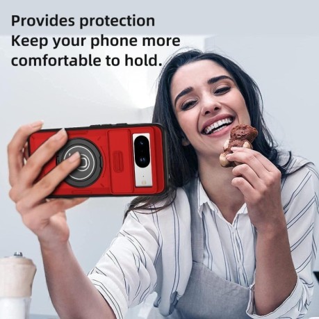 Протиударний чохол Sliding Camshield Magsafe Holder для Google Pixel 8a - червоний