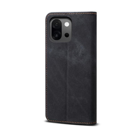 Чехол книжка Denim Texture Casual Style на OnePlus 13T - чорний