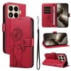 Чехол-книжка Dandelion Embossed Pattern Flip Leather на Xiaomi 15T Pro 5G - красный