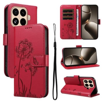 Чохол-книжка Dandelion Embossed Pattern Flip Leather на Xiaomi 15T Pro 5G - червоний