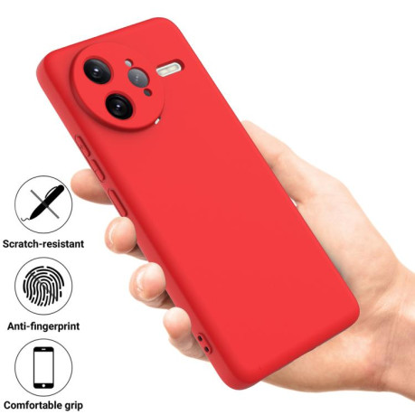 Силиконовый чехол Solid Color Liquid Silicone на Xiaomi Poco F7 Ultra - красный
