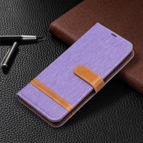 Чехол-книжка Color Matching Denim Texture на Samsung Galaxy S21 Plus - фиолетовый