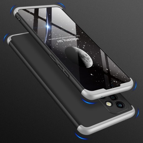 Противоударный чехол GKK Three Stage Splicing на Samsung Galaxy A72 - черно-серебристый