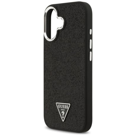 Оригінальний чохол Guess Glitter Triangle Logo з MagSafe на iPhone 17 - Black