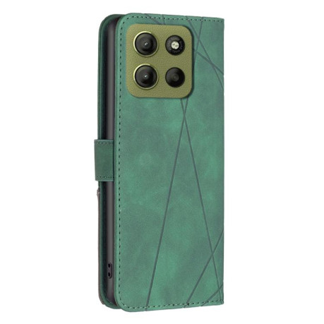 Чохол-книжка Rhombus Texture для Motorola Moto G15 - зелений