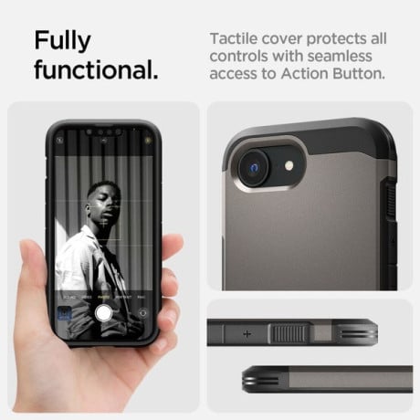 Оригинальный чехол Spigen Tough Armor MagSafe на iPhone 16e - Gray