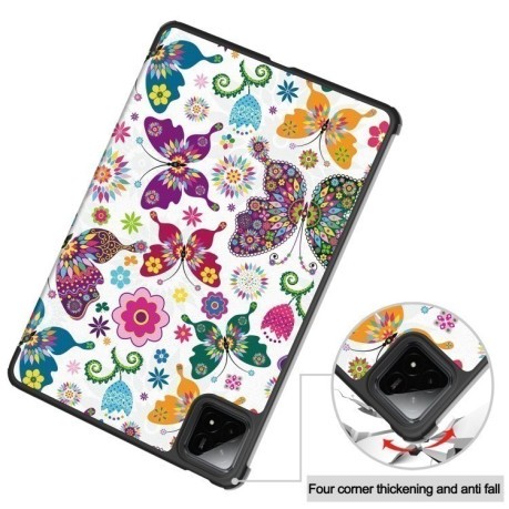 Чехол-книжка Custer Painted 3-Fold Stand Leather Smart для Xiaomi Pad 7 / 7 Pro - Butterfly