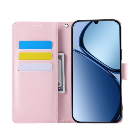 Чехол-книжка с тиснением &quot;Роза&quot; на Samsung Galaxy A07 4G / 5G - розовый