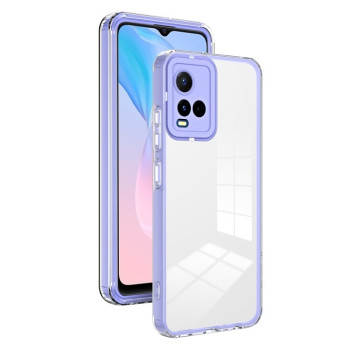 Противоударный чехол Clear Color Frame для Vivo Y21 / Y33S / Y21S / T1X 4G - фиолетовый