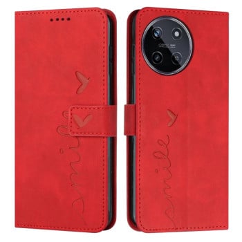 Чехол-книжка в стиле Retro мягкое покрытие Skin Feel серия Amile на Realme 11 4G Global - красный