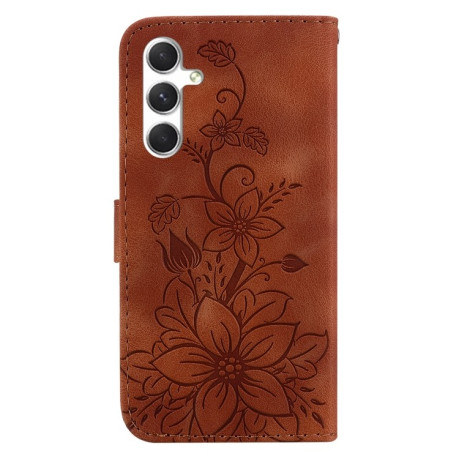 Чохол-книжка Lily Embossed Leather  для Samsung Galaxy S25+ 5G 5G - коричневий