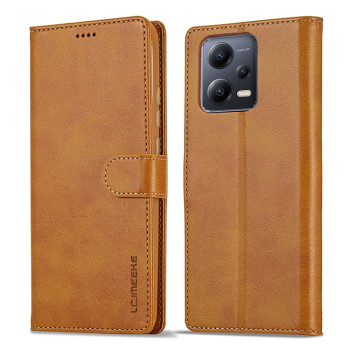 Чохол-книжка LC.IMEEKE Calf Texture на Xiaomi Redmi Note 12 5G/Poco X5 - жовтий