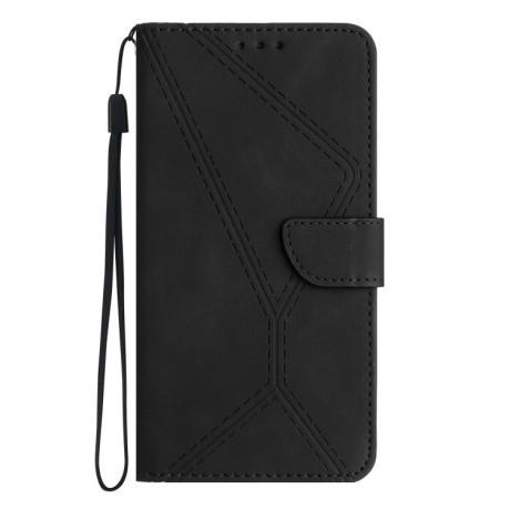 Чехол-книжка Stitching Embossed Leather для Vivo V27E 4G Global - черный