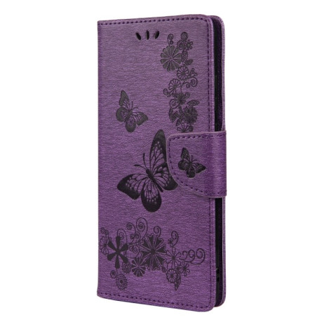 Чехол-книжка Butterflies Embossing на Samsung Galaxy A53 5G - фиолетовый
