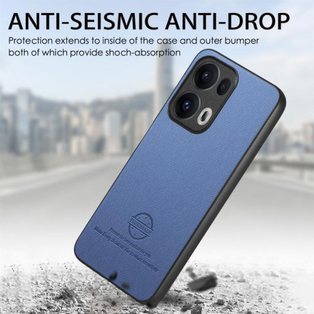 Чохол Twill Fabric Leather Skin Back для OPPO Reno13 Global - синій
