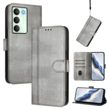 Чохол-книжка Line Splicing еко-шкіра Ретро на Realme V70 5G / C75 5G - сірий