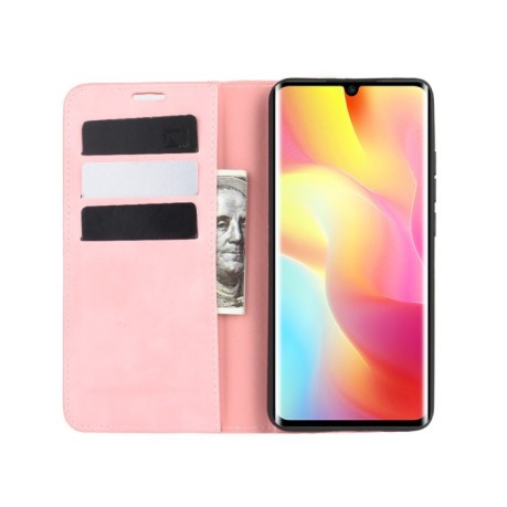Чохол-книжка Retro-skin Business Magnetic на Xiaomi Mi Note 10 Lite - рожевий
