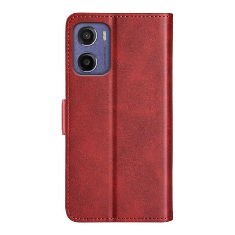 Чехол-книжка Dual-side Magnetic Buckle для Motorola Moto E15 - красный