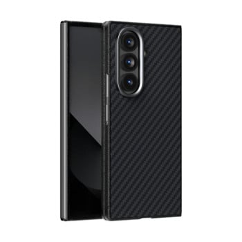 Карбоновий чохол ABEEL C Carbon Fiber Series фактура 6D Micro Relief з MagSafe на Samsung Galaxy Fold 7 5G - чорний