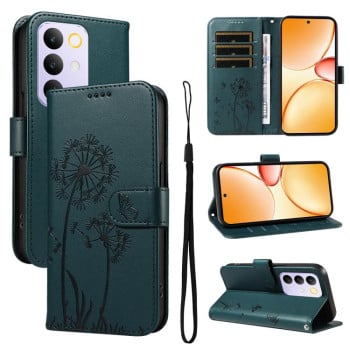 Чехол-книжка с тиснением Dandelion и магнитным хлястиком для Realme C85 Pro 4G — синий