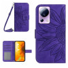 Чехол-книжка Skin Feel Sun Flower для Xiaomi 13 Lite - темно-фиолетовый
