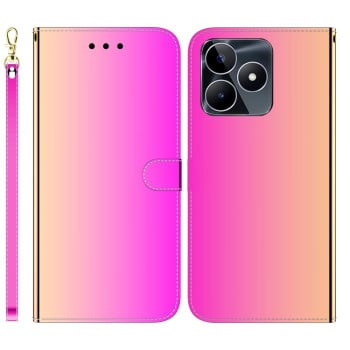 Чехол-книжка Imitated Mirror для Realme C53/C51 / Narzo N53 5G - розовый