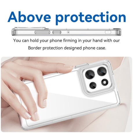 Чехол Colorful Acrylic Series с цветним бампером на Motorola Moto G86 5G - прозрачный