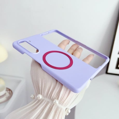Протиударний чохол Skin Feel MagSafe Magnetic для Samsung Galaxy Fold 6 - фіолетовий
