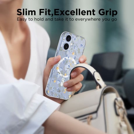 Чехол Tech-Protect FlexAir Hybrid с MagSafe на iPhone 17 - Daisies with Leaves