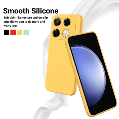 Силиконовый чехол Solid Color Liquid Silicone на Infinix Note 40 Pro 4G - желтый