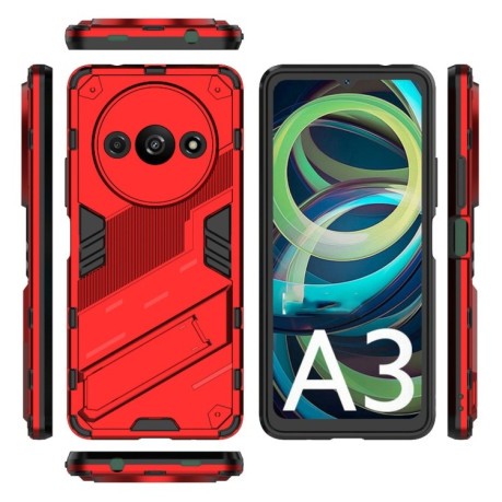 Противоударный чехол Punk Armor для Xiaomi Redmi A3 4G Global - красный