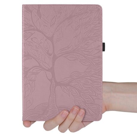 Чехол-книжка Tree Life Embossed Rotation Leather на Xiaomi Redmi Pad 2 SE 9.7 2026 — розово-золотой